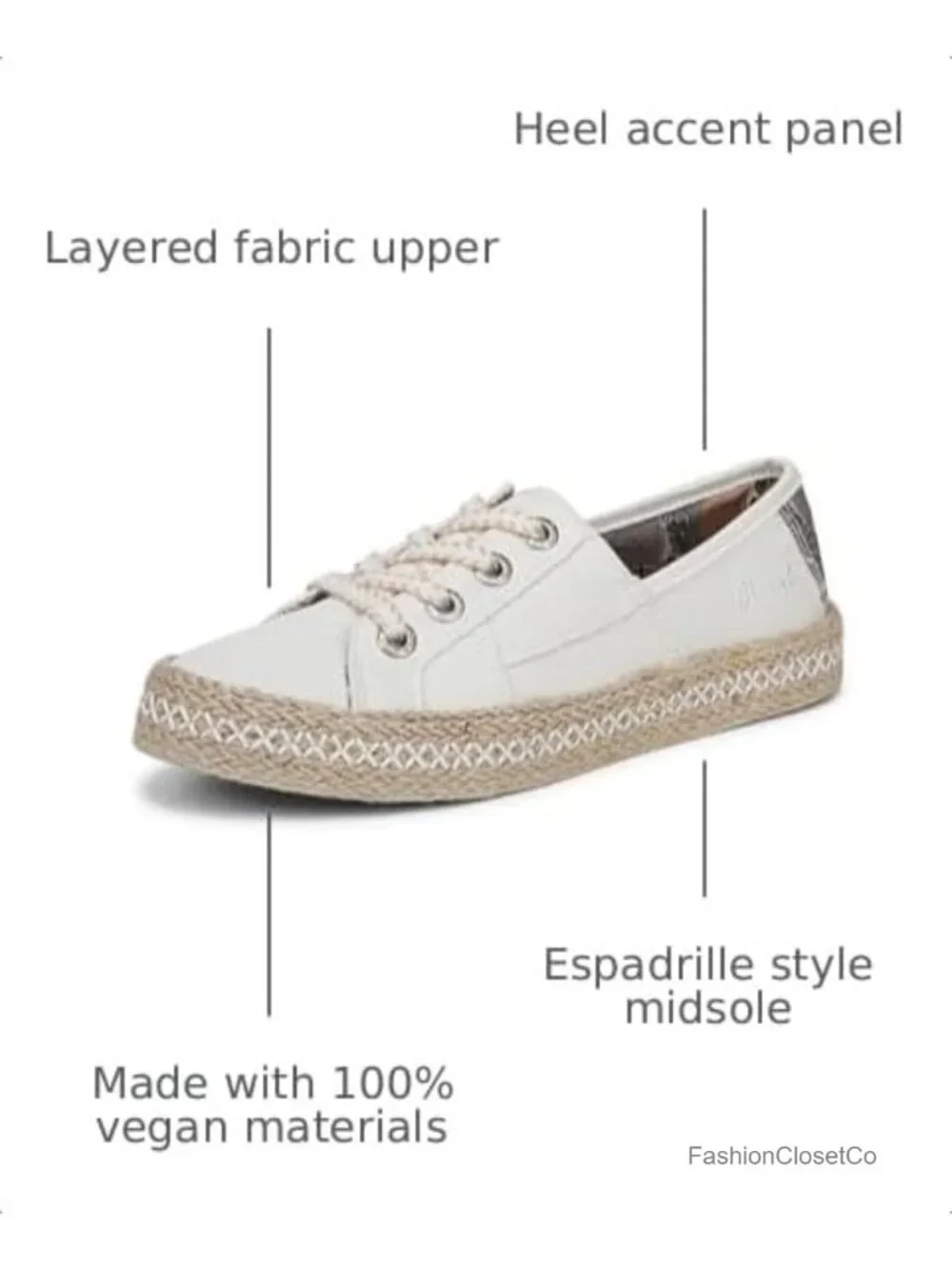 Women's Vegan Fabric Lace-Up Espadrille Sneakers